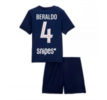 Paris Saint-Germain Lucas Beraldo #4 Koszulka Podstawowa dzieci 2025-26 Krótki Rękaw (+ krótkie spodenki)